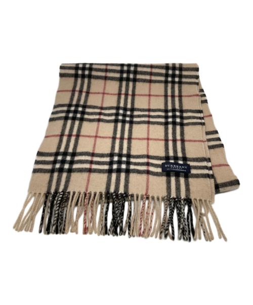 BURBERRY LONDON（バーバリーロンドン）BURBERRY LONDON (バーバリーロンドン) カシミヤノバチェックマフラー ベージュの古着・服飾アイテム