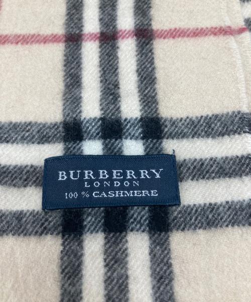 BURBERRY LONDON（バーバリーロンドン）BURBERRY LONDON (バーバリーロンドン) カシミヤノバチェックマフラー ベージュの古着・服飾アイテム