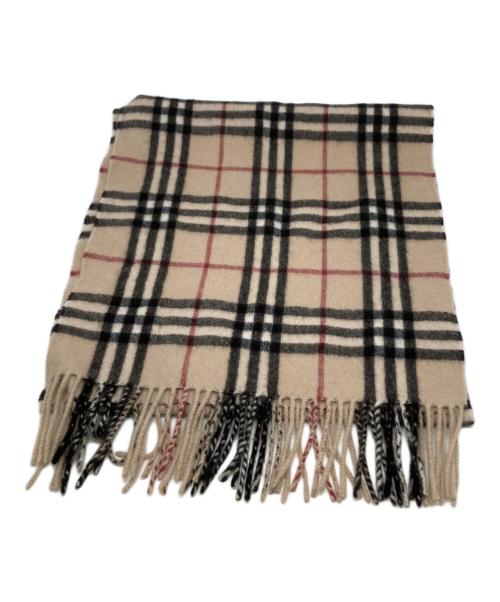 BURBERRY LONDON（バーバリーロンドン）BURBERRY LONDON (バーバリーロンドン) カシミヤノバチェックマフラー ベージュの古着・服飾アイテム