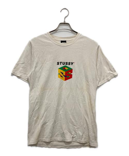 stussy（ステューシー）stussy (ステューシー) プリントTシャツ ベージュ サイズ:Sの古着・服飾アイテム