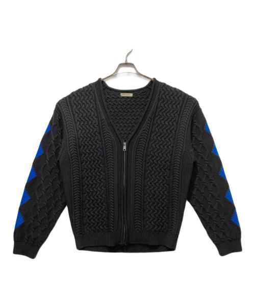 vainl archive（ヴァイナルアーカイブ）vainl archive (ヴァイナルアーカイブ) GRADUALLY カーディガン ブラック×ブルー サイズ:Mの古着・服飾アイテム