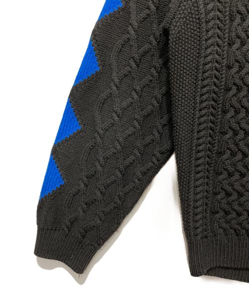 vainl archive（ヴァイナルアーカイブ）vainl archive (ヴァイナルアーカイブ) GRADUALLY カーディガン ブラック×ブルー サイズ:Mの古着・服飾アイテム