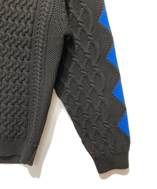 vainl archive（ヴァイナルアーカイブ）vainl archive (ヴァイナルアーカイブ) GRADUALLY カーディガン ブラック×ブルー サイズ:Mの古着・服飾アイテム