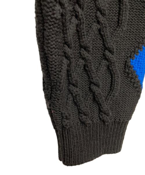 vainl archive（ヴァイナルアーカイブ）vainl archive (ヴァイナルアーカイブ) GRADUALLY カーディガン ブラック×ブルー サイズ:Mの古着・服飾アイテム