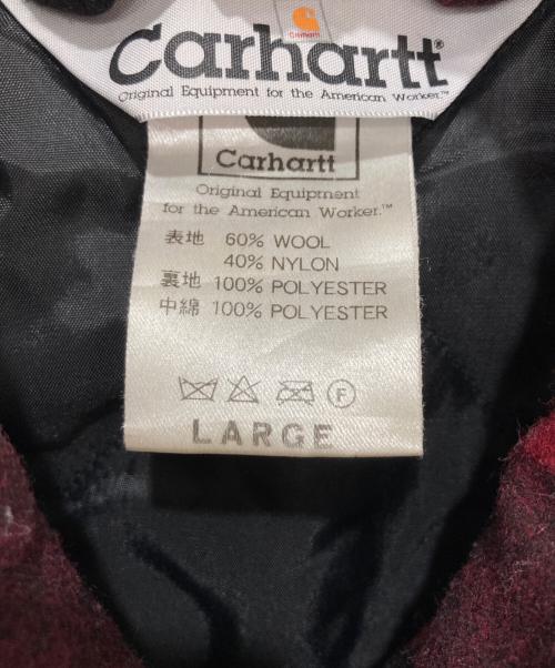 CarHartt（カーハート）CarHartt (カーハート) ジップアップウールジャケット レッド×ブラック サイズ:Lの古着・服飾アイテム