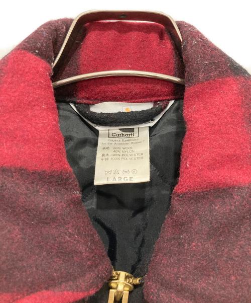 CarHartt（カーハート）CarHartt (カーハート) ジップアップウールジャケット レッド×ブラック サイズ:Lの古着・服飾アイテム