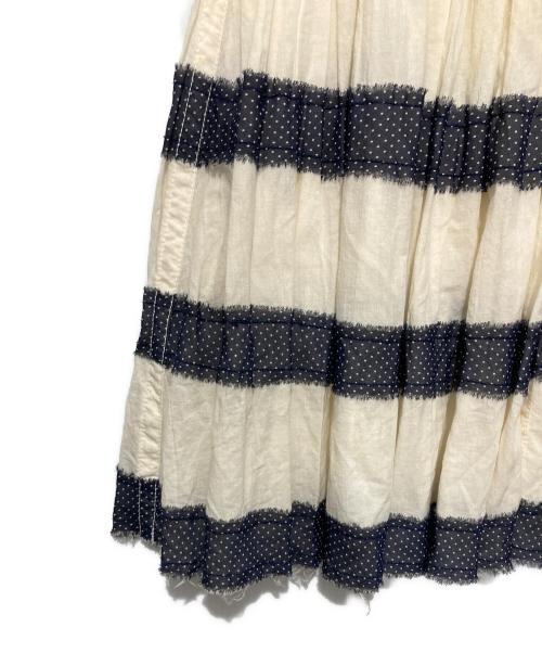 COMME des GARCONS tricot（コムデギャルソントリコ）COMME des GARCONS tricot (コムデギャルソントリコ) ドットボーダースカート ベージュ×ブラック サイズ:下記参照の古着・服飾アイテム
