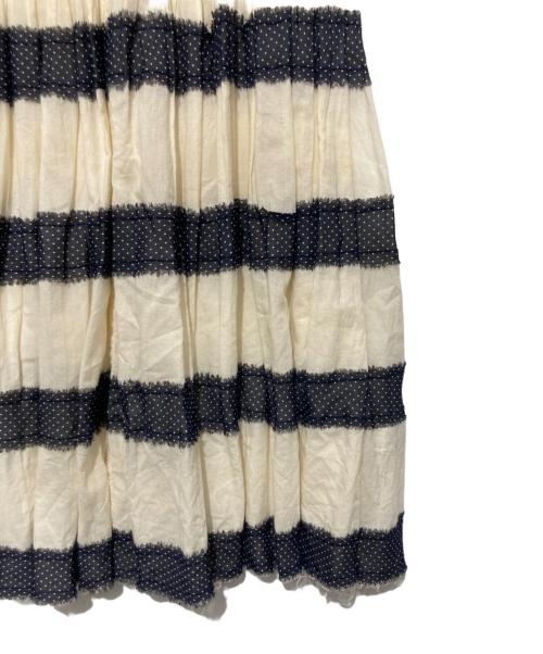 COMME des GARCONS tricot（コムデギャルソントリコ）COMME des GARCONS tricot (コムデギャルソントリコ) ドットボーダースカート ベージュ×ブラック サイズ:下記参照の古着・服飾アイテム