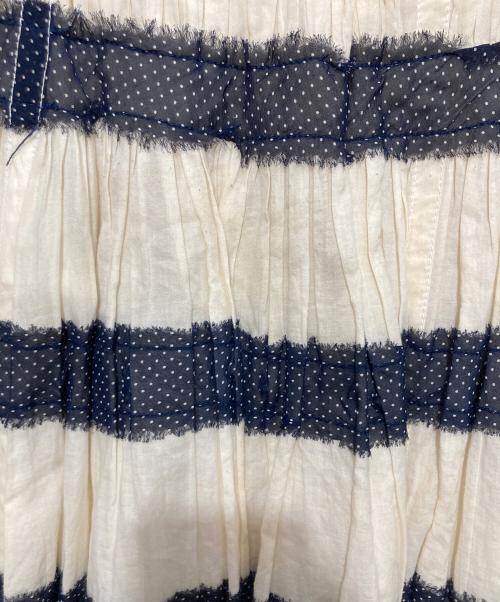 COMME des GARCONS tricot（コムデギャルソントリコ）COMME des GARCONS tricot (コムデギャルソントリコ) ドットボーダースカート ベージュ×ブラック サイズ:下記参照の古着・服飾アイテム