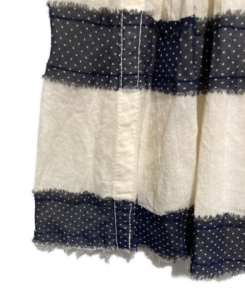 COMME des GARCONS tricot（コムデギャルソントリコ）COMME des GARCONS tricot (コムデギャルソントリコ) ドットボーダースカート ベージュ×ブラック サイズ:下記参照の古着・服飾アイテム