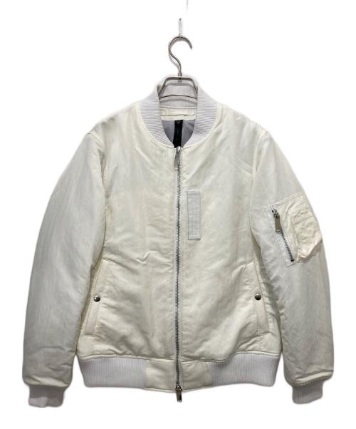 wjk（ダブルジェイケー）wjk (ダブルジェイケー) shrink MA-1ジャケット ホワイト サイズ:Mの古着・服飾アイテム