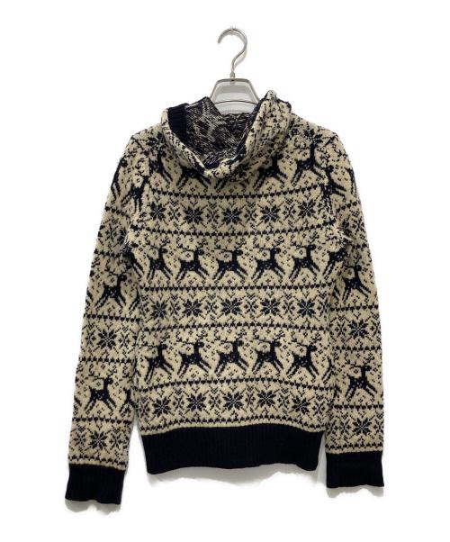 JUNYA WATANABE COMME des GARCONS（(ジュンヤワタナベ コムデギャルソン）JUNYA WATANABE COMME des GARCONS ((ジュンヤワタナベ コムデギャルソン) ジップニットパーカー/AD2005 ホワイト×ネイビー サイズ:下記参照の古着・服飾アイテム