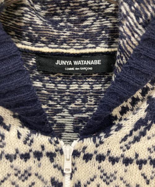 JUNYA WATANABE COMME des GARCONS（(ジュンヤワタナベ コムデギャルソン）JUNYA WATANABE COMME des GARCONS ((ジュンヤワタナベ コムデギャルソン) ジップニットパーカー/AD2005 ホワイト×ネイビー サイズ:下記参照の古着・服飾アイテム