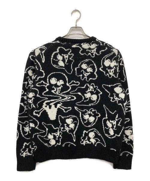 ICE CREAM（アイスクリーム）ICE CREAM (アイスクリーム) BILLIONAIRE BOYS CLUB (ビリオネアボーイズクラブ) 総柄ニット ブラック サイズ:Lの古着・服飾アイテム