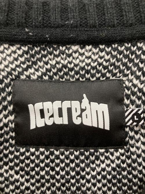 ICE CREAM（アイスクリーム）ICE CREAM (アイスクリーム) BILLIONAIRE BOYS CLUB (ビリオネアボーイズクラブ) 総柄ニット ブラック サイズ:Lの古着・服飾アイテム