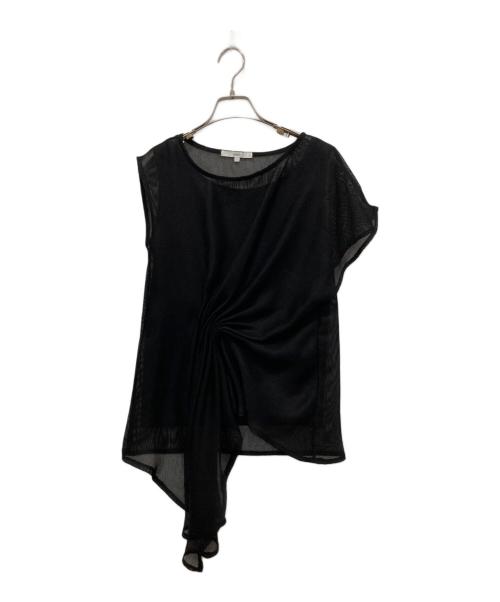 UN3D.（アンスリード）UN3D. (アンスリード) メッシュドレープブラウス ブラック サイズ:FREEの古着・服飾アイテム