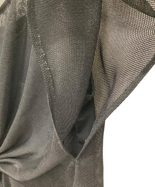 UN3D.（アンスリード）UN3D. (アンスリード) メッシュドレープブラウス ブラック サイズ:FREEの古着・服飾アイテム