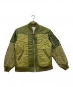 ALPHAアルファ）の古着「UPCYCLED QUILT MA-1ジャケット」｜オリーブ