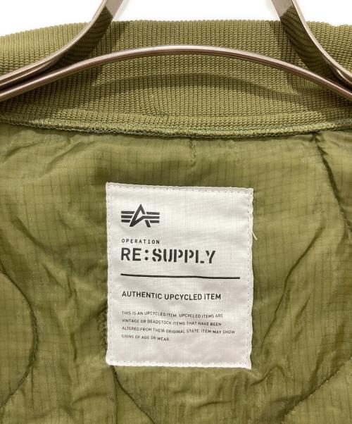 ALPHA（アルファ）ALPHA (アルファ) UPCYCLED QUILT MA-1ジャケット オリーブ サイズ:Lの古着・服飾アイテム