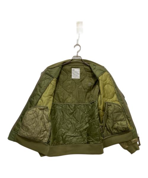 ALPHA（アルファ）ALPHA (アルファ) UPCYCLED QUILT MA-1ジャケット オリーブ サイズ:Lの古着・服飾アイテム