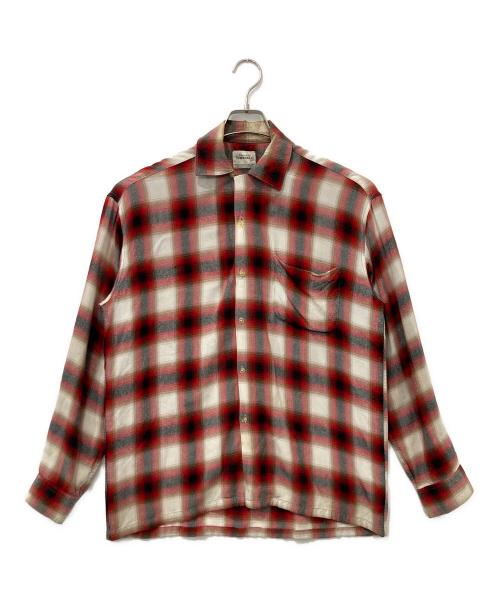 TOWN CRAFT（タウンクラフト）TOWN CRAFT (タウンクラフト) オンブレチェックシャツ/60's/船タグ ベージュ×レッド サイズ:下記参照の古着・服飾アイテム