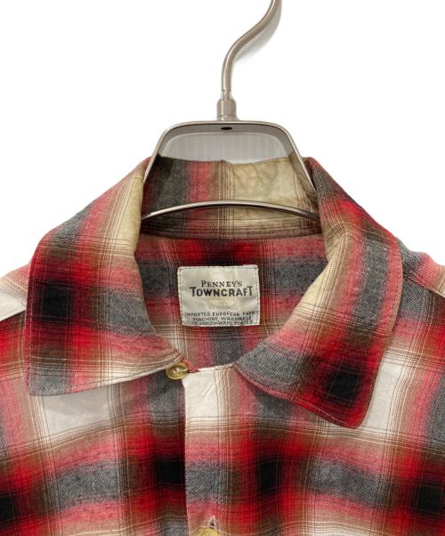 TOWN CRAFT（タウンクラフト）TOWN CRAFT (タウンクラフト) オンブレチェックシャツ/60's/船タグ ベージュ×レッド サイズ:下記参照の古着・服飾アイテム