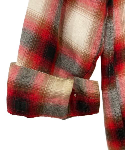 TOWN CRAFT（タウンクラフト）TOWN CRAFT (タウンクラフト) オンブレチェックシャツ/60's/船タグ ベージュ×レッド サイズ:下記参照の古着・服飾アイテム