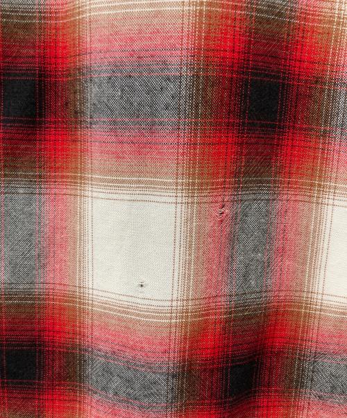 TOWN CRAFT（タウンクラフト）TOWN CRAFT (タウンクラフト) オンブレチェックシャツ/60's/船タグ ベージュ×レッド サイズ:下記参照の古着・服飾アイテム