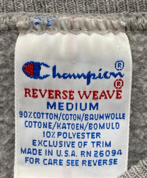 Champion（チャンピオン）Champion (チャンピオン) リバースウィーブスウェット/90's/刺繍タグ」 グレー サイズ:Mの古着・服飾アイテム