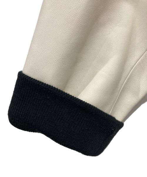 Schott（ショット）Schott (ショット) FULL LETEHER STADIUM JACKET ブラック×ホワイト サイズ:Lの古着・服飾アイテム