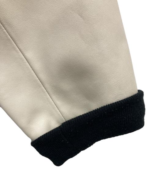 Schott（ショット）Schott (ショット) FULL LETEHER STADIUM JACKET ブラック×ホワイト サイズ:Lの古着・服飾アイテム