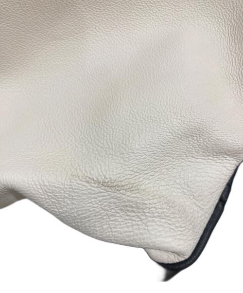 Schott（ショット）Schott (ショット) FULL LETEHER STADIUM JACKET ブラック×ホワイト サイズ:Lの古着・服飾アイテム