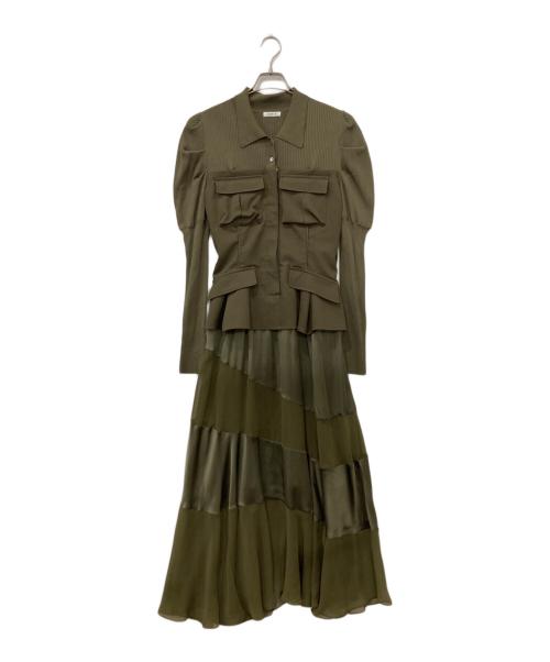 FRAY ID（フレイ アイディー）FRAY ID (フレイ アイディー) ビスチェコンビミリタリードレス オリーブ サイズ:1の古着・服飾アイテム