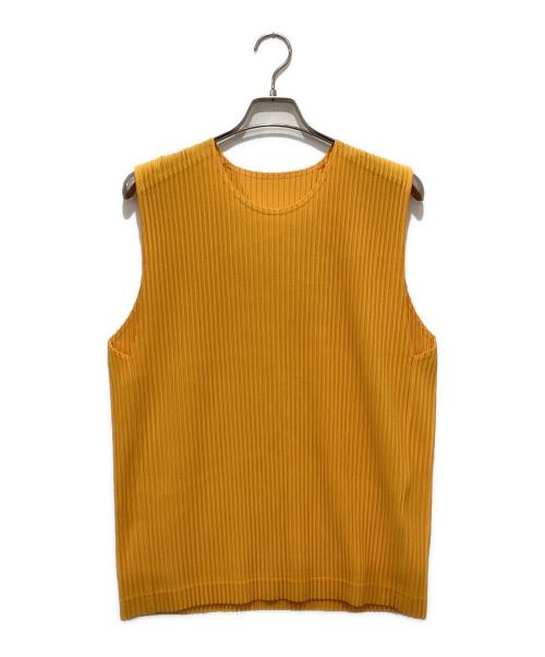 HOMME PLISSE ISSEY MIYAKE（オム プリッセ イッセイ ミヤケ）HOMME PLISSE ISSEY MIYAKE (オムプリッセ イッセイ ミヤケ) プリーツベスト オレンジ サイズ:3の古着・服飾アイテム
