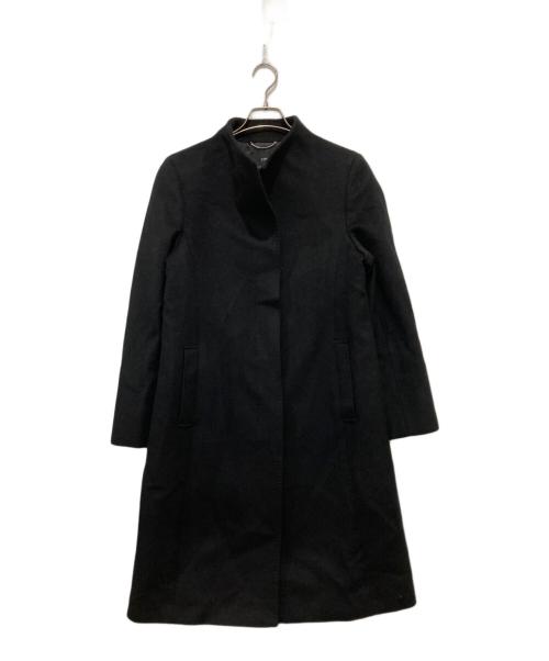 23区（ニジュウサンク）23区 (ニジュウサンク) ウールカシミヤリバーコート ブラック サイズ:40の古着・服飾アイテム