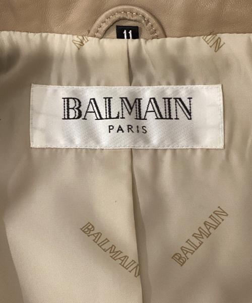 BALMAIN（バルマン）BALMAIN (バルマン) ラムレザーコート ベージュ サイズ:11の古着・服飾アイテム