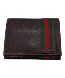 GUCCI（グッチ）の古着「ウェブライン シェリーラインカードケース」｜ブラウン