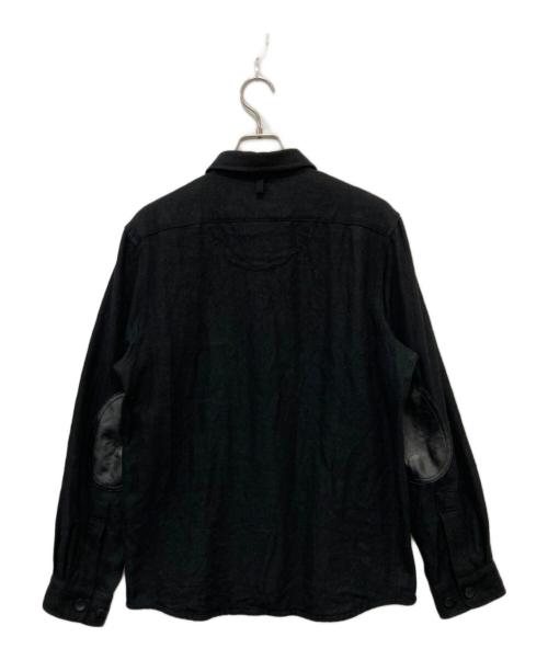 eYe COMME des GARCONS JUNYAWATANABE MAN（アイ コム デ ギャルソン ジュンヤ ワタナベ マン）eYe COMME des GARCONS JUNYAWATANABE MAN (アイ コム デ ギャルソン ジュンヤ ワタナベ マン) エルボーパッチ ウールシャツ ブラック サイズ:Ｓの古着・服飾アイテム