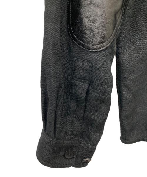 eYe COMME des GARCONS JUNYAWATANABE MAN（アイ コム デ ギャルソン ジュンヤ ワタナベ マン）eYe COMME des GARCONS JUNYAWATANABE MAN (アイ コム デ ギャルソン ジュンヤ ワタナベ マン) エルボーパッチ ウールシャツ ブラック サイズ:Ｓの古着・服飾アイテム