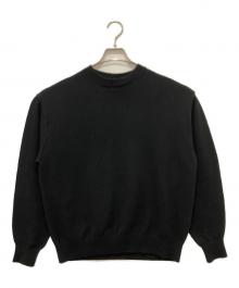 H BEAUTY&YOUTH（エイチ ビューティー&ユース）の古着「バンドルド コットン 5ゲージ クルーネック ニット」｜ブラック