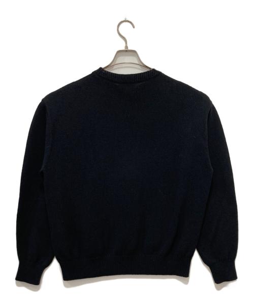 H BEAUTY&YOUTH（エイチ ビューティー&ユース）H BEAUTY&YOUTH (エイチ ビューティー&ユース) バンドルド コットン 5ゲージ クルーネック ニット ブラック サイズ:Ｓの古着・服飾アイテム