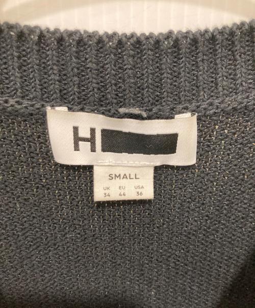 H BEAUTY&YOUTH（エイチ ビューティー&ユース）H BEAUTY&YOUTH (エイチ ビューティー&ユース) バンドルド コットン 5ゲージ クルーネック ニット ブラック サイズ:Ｓの古着・服飾アイテム