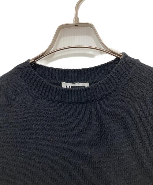 H BEAUTY&YOUTH（エイチ ビューティー&ユース）H BEAUTY&YOUTH (エイチ ビューティー&ユース) バンドルド コットン 5ゲージ クルーネック ニット ブラック サイズ:Ｓの古着・服飾アイテム