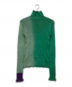 PAMMパム）の古着「手染めのハイネックリブニット」｜グリーン