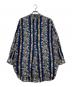 45R（フォーティファイブ・アール）の古着「インドストライプフラワーブロックプリントの908スタンドグランパプルシャツ」｜ブルー