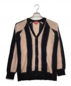SUPREMEシュプリーム）の古着「Striped Mohair Cardigan/13AW」｜ピンク×ブラック