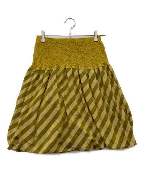 me ISSEY MIYAKE（ミーイッセイ ミヤケ）me ISSEY MIYAKE (ミーイッセイ ミヤケ) 切替スカート イエロー×ベージュ サイズ:下記参照の古着・服飾アイテム
