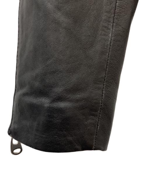 DOMA（ドマ）DOMA (ドマ) フード付レザーライダースジャケット ブラック サイズ:Sの古着・服飾アイテム