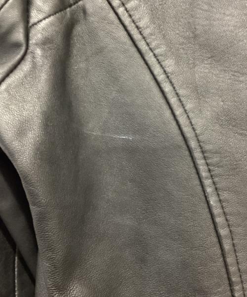 DOMA（ドマ）DOMA (ドマ) フード付レザーライダースジャケット ブラック サイズ:Sの古着・服飾アイテム