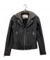 DOMA（ドマ）の古着「フード付レザーライダースジャケット」｜ブラック